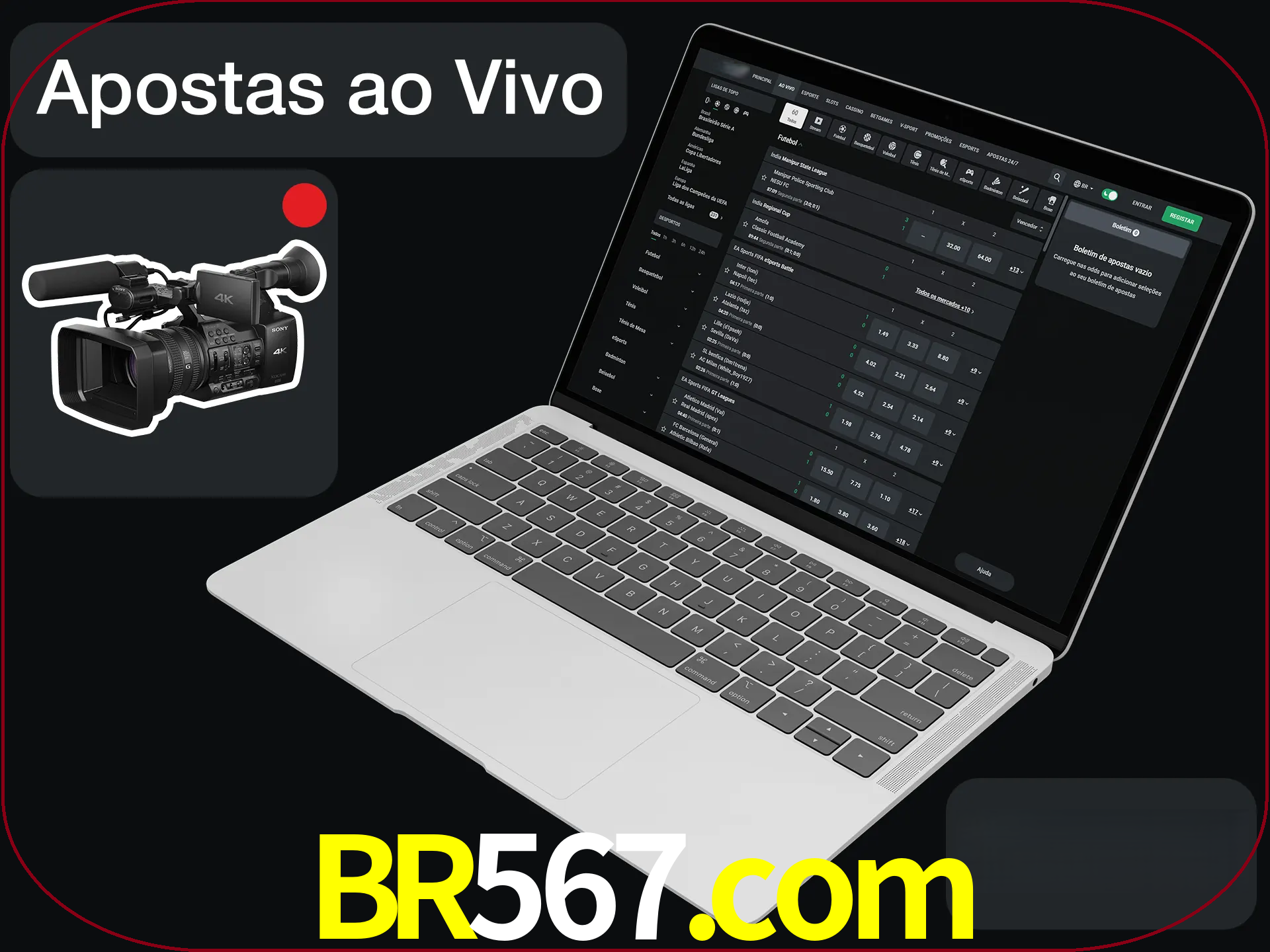 Aposte em formato ao vivo em nosso site.