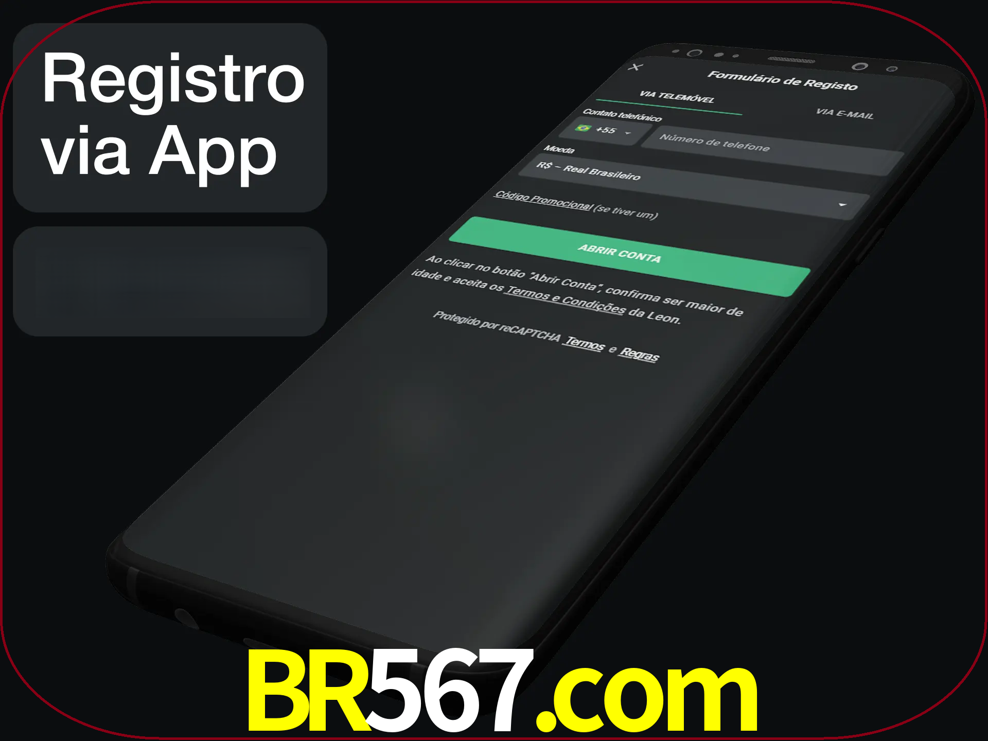 Registre-se quiclly em LeonBet usando o aplicativo.